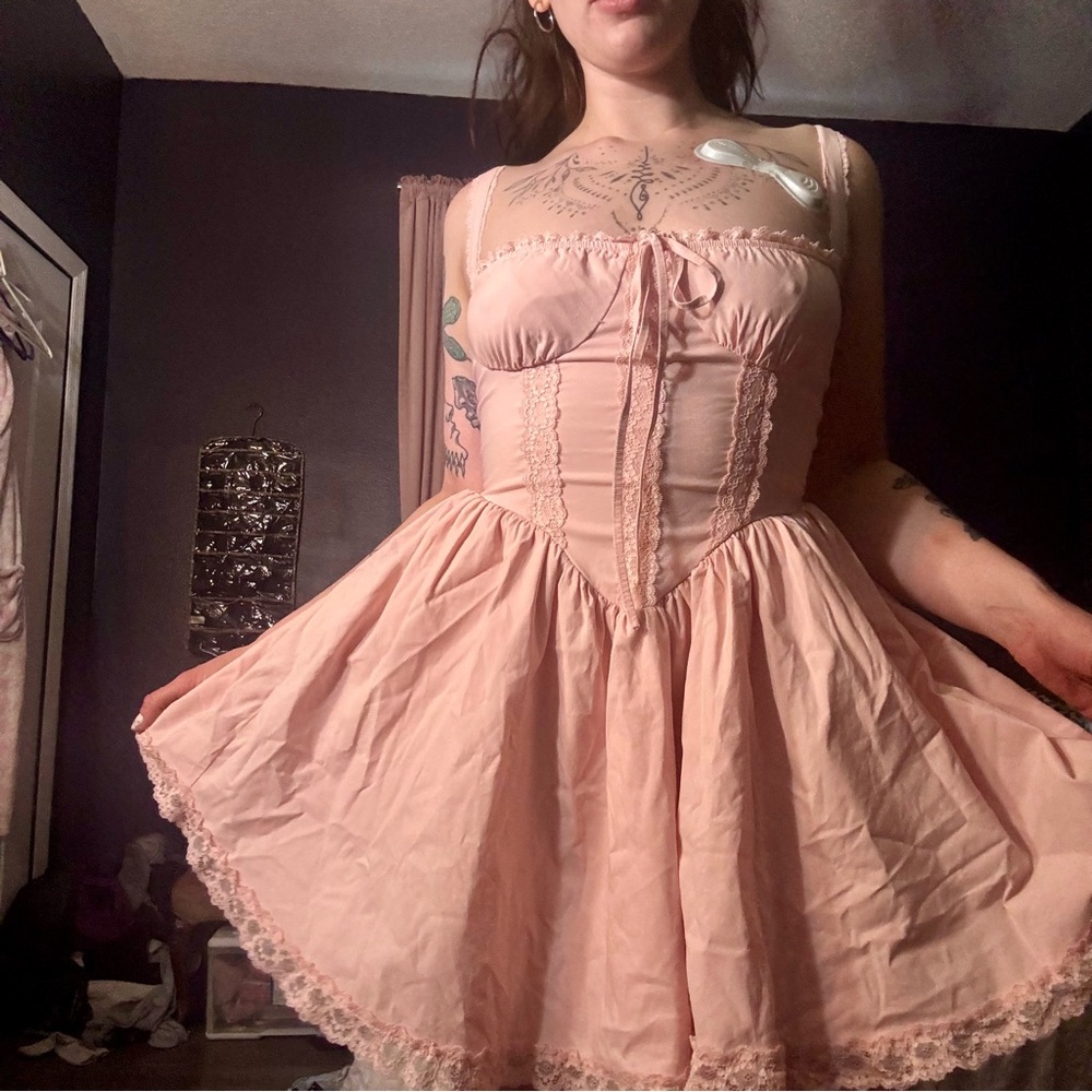 Elegant Pink Mini Corset Dress